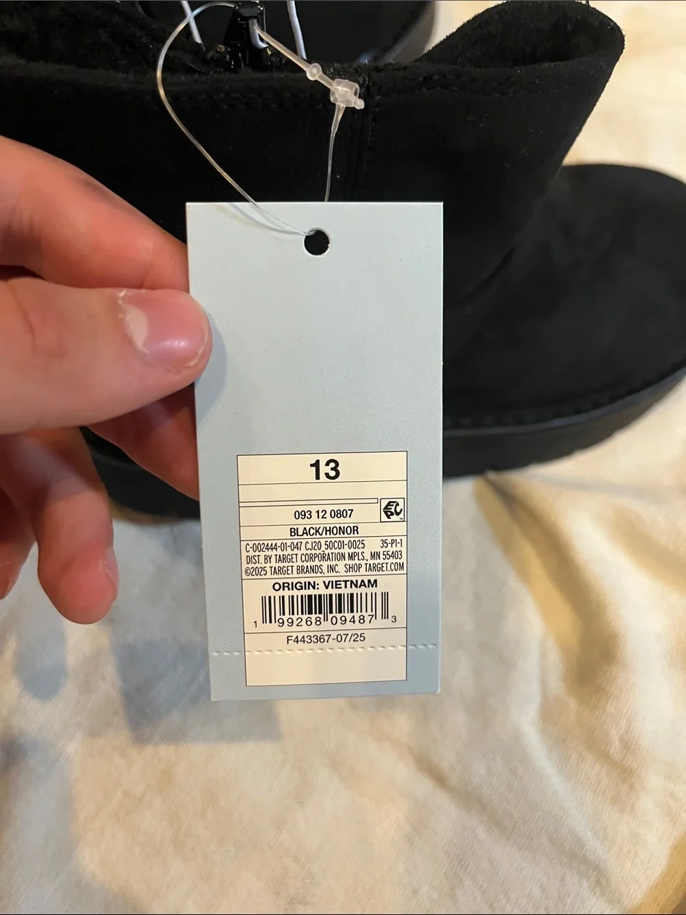 Target Kids Black Faux-Suede Winter Boots